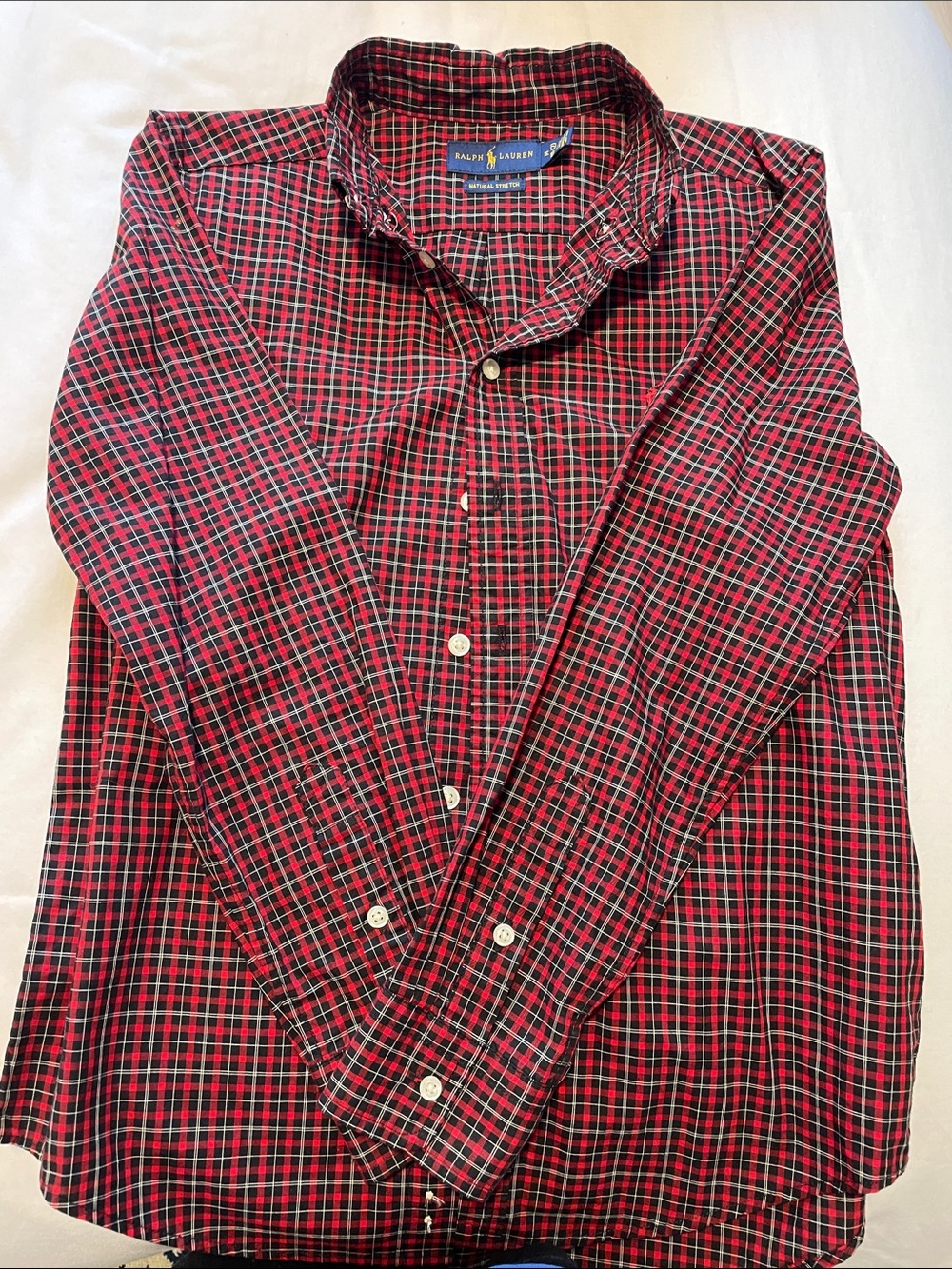 Ralph Lauren Red and Black Plaid Button-Down Shirt